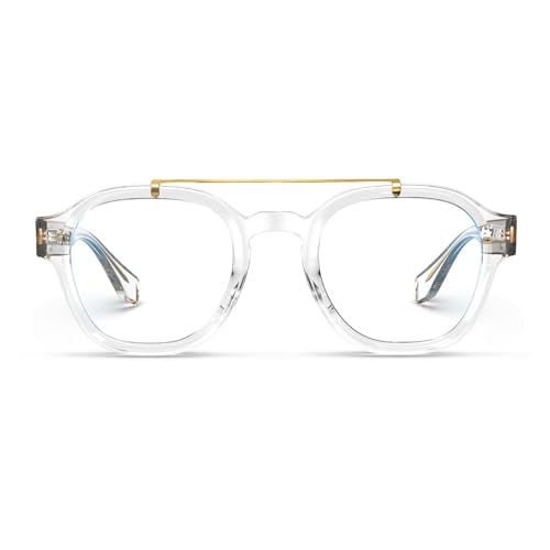 Image of VISOONE Retro Round Anti Eyestrain Metal Medium Eyewear Blue Light Blocking Glasses for Computer Gaming Women Man SANFORD