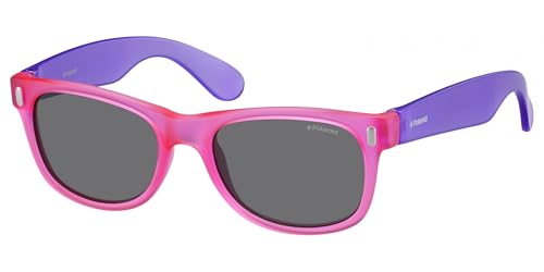 Polaroid Kids' P0115 Rectangular Sunglasses, Purple (Violet Pink Fluo/Grey Polarized), 46