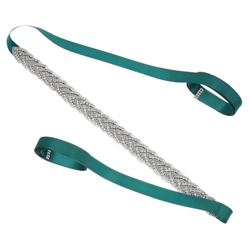 2pcs Rhinestone Wedding Waist Belt Satin Ribbon Adjustable Bridal Dress Gown Sash for Women Bride Formal Evening Party Accessories4