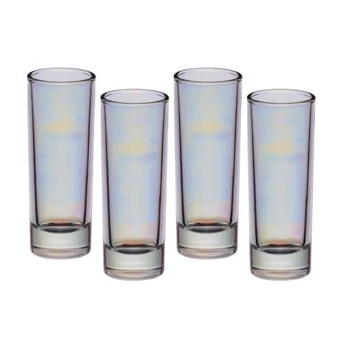 BarCraft Vasos de Chupito Altos, Multicolor (Iridescent), 3.9 x 3.9 x 10.4 cm, 4 Set