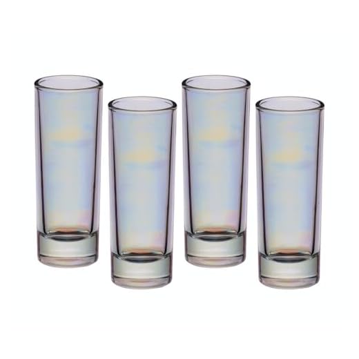 BarCraft Vasos de Chupito Altos, Multicolor (Iridescent), 3.9 x 3.9 x 10.4 cm, 4 Set