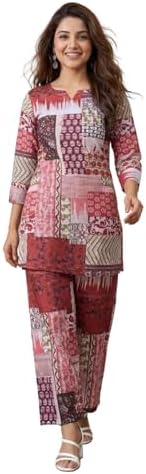 Leriya Fashion Kurta Sets for Woman | Co ord Set for Women Stylish | Kurti Set for Woman | Short Kurti for Women Latest | Kurtis | Ethnic Jaipuri Straight Kurta Set with Palazzo Pants | Salwar Suit for Party Outfits