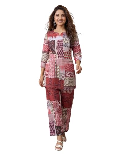 Image of Leriya Fashion Kurta Sets for Woman | Co ord Set for Women Stylish | Kurti Set for Woman | Short Kurti for Women | Kurtis | Ethnic Jaipuri Straight Kurta Set with Palazzo Pants | Salwar Suit for Party Outfits