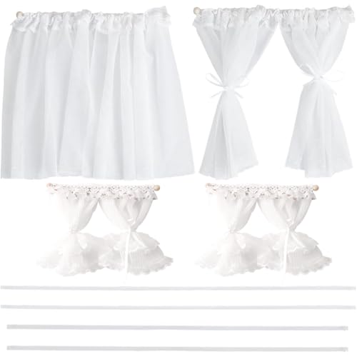 Rideaux en dentelle miniatures WADORN haute précision pour vitrines 1/12