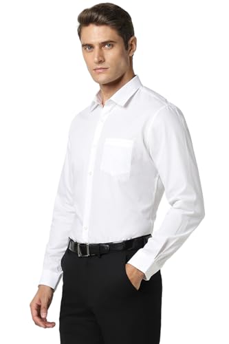 Image of Peter England Men's Cotton Slim Fit Ditsy Printed Full Sleeve Shirt