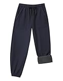 ZooYung Toddler Fleece Lined Warm Snow Hiking Pants Baby Boys Girls Winter Ski Sweatpants Kids Running Joggers(13766D.Blue4T)