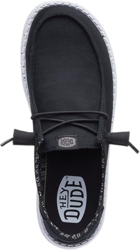 Image of HEYDUDE Wendy Stretch Canvas Slip On Shoes, Black Odyssey Size 12