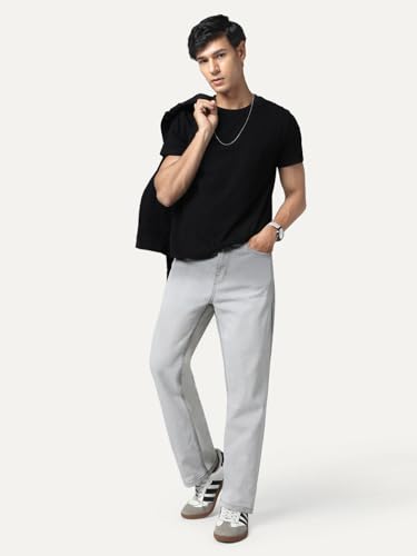 Image of Urbano Fashion Men's Straight Fit Heavy Washed Faded Denim Jeans Stretchable