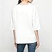 Minibee Women's 3/4 Sleeve Cotton Linen Jacquard Blouses Top T-Shirt (XL, White)