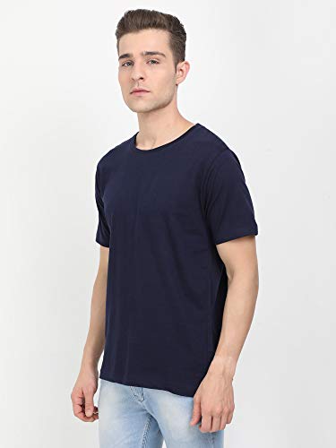 Image of FLEXIMAA Men's Cotton Round Neck Plain Half Sleeve T-Shirt