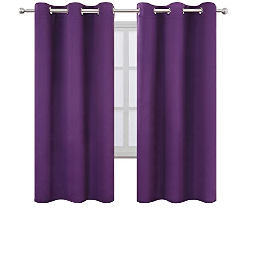 Image of LEMOMO Purple Thermal Blackout Curtains /42 x 72 Inch /Set of 2 Panels Room Darkening Curtains for Bedroom