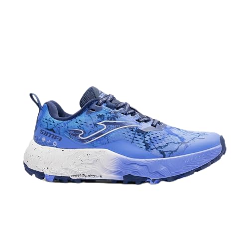 Joma Zapatillas Trail Running SIMA, Azul con Estampado, Tecnología Foam Reactive, Suela con Agarre (Sistema Tallas Calzado EU, Adulto, Números, Mediano, 40)