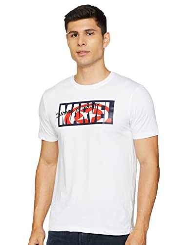 Image of Marvel Avengers by Wear Your Mind Men Round Neck Short Sleeves Knitted T-Shirt