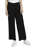 leinenhose schwarz damen Frauen TOM TAILOR Damen Hosen & Chino Leinenhose mit weitem Bein deep Black,42/32,14482,2999