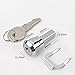 Silver Universal Toolbox Lock, Cabinet Cam Lock, 180° Rotation Unlocking, Cabinet Cylinder Replace Lock Tool, Iron Cabinet Insert Linkage Drawer Set Cabinet and Furniture, Cabinet Hardware, Locks