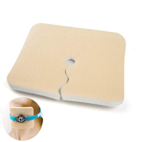  GHzzY Apósito de Espuma para traqueotomía - Apósito de estoma estéril de 5 mm de Grosor - Accesorios de traqueotomía Desechables de 7 cm x 9 cm (5 Piezas) 