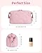 Ceneda Puffy Padded Makeup Bag Travel Toiletry Bag Quilted Makeup Pouch Organizer Bag Cosmetic Bag for Women (Pink)