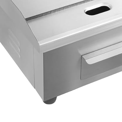 3000 W Elektrogrill, Gewerblicher Elektrogrill Tischgrill Einstellbare Temperatur mit Fettschutz Edelstahlgrill Elektrogrillplatte Silber – Bild 5