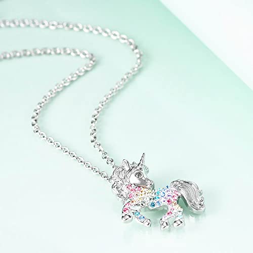 Unicorns Necklace Gifts for Girls,Rainbow Unicorn Necklaces Jewelry Gift for Women Girls Unicorn Lovers3