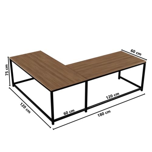 Image of Riyan Luxiwood Marshal Study Table, L - Shape Office, Living Room, Gaming Table, Work from Home, Computer and Laptop Tables for Two Persons - (Beige)