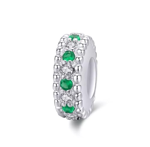 Abalorio espaciador verde brillante para pulsera de plata ideal para eventos y diario