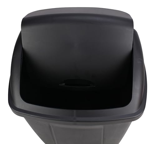 Caneca de basura rectangular de plástico 13 galones negra miniatura 4