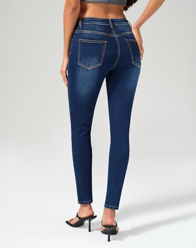 roswear Skinny Jeans for Women High Waisted Stretchy Front Seam Vintage Denim Pants3