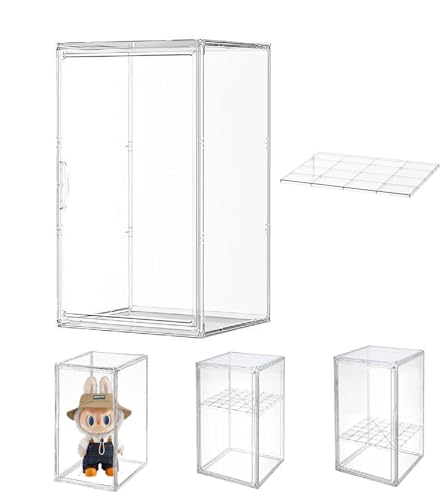 Dasellfa Vitrine Schaukasten Plexiglas Box, Acryl Vitrine, Sammlervitrine mit Tür, Für Minifiguren, Figuren Kleine, Action Figuren Spielzeug, Modellautos,...