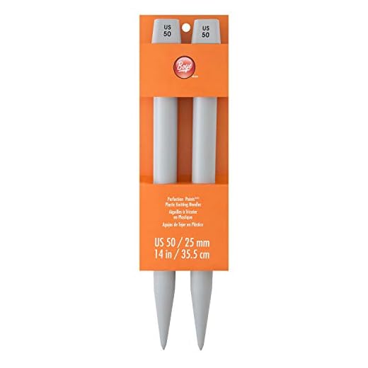 Boye Jumbo Plastic Knitting Needle Pair 14"-Size 50/25mm