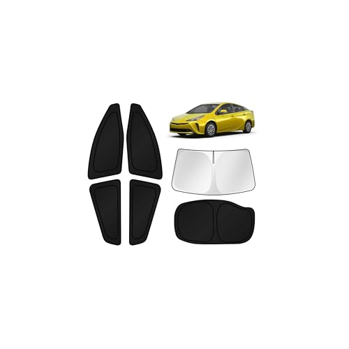 Image of KUST Car Window Shades for 2016-2022 Toyota Prius Hatchback Accessories Windshield Sun Shade Side Rear Window Covers Sunshade Privacy Protection for Camping Blackout UV Block Full Set 6PCS
