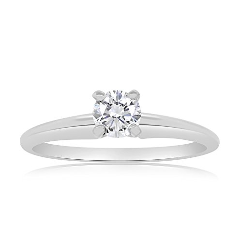1/5 Diamond Solitaire Ring in Sterling Silver - Main Image