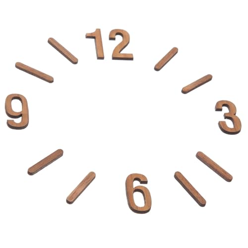 Alriedy 3D DIY Wanduhr-Ziffern Set Ziffernblatt Für Wanduhr, Holzzahlen, Ziffern Für Wanduhr, Arabische Uhrenziffern, Ersatz Holzziffern Für DIY Wanduhren (Kein Klebeband, klein, auf Größe achten)