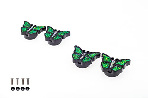 Image of FD&D Multiple Use Shining Screw Cap, Green Butterfly Pattern with M5 Machine Screw