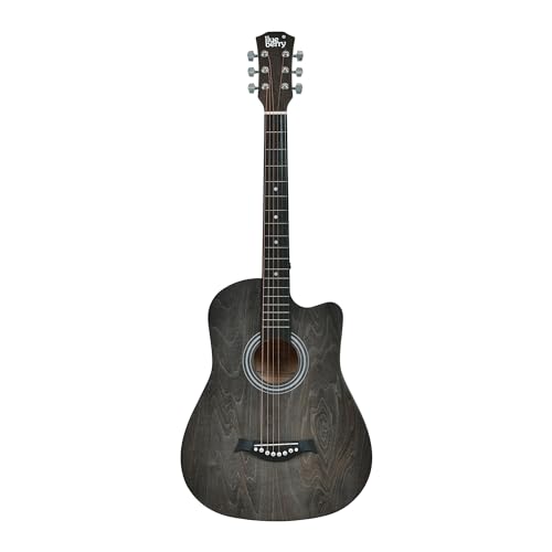 Image of Blueberry B-D38 Truss Rod 38-Inch Acoustic Guitar Kit (Retro Black) with Bag, Strap, Extra Strings & 2 Picks