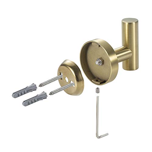 Ygivo 2 Pack Towel Hooks, Brushed Gold Sus304 Stainless Steel Coat Robe Clothes Hook Modern Wall Hook Holder For Bathroom Kitchen Garage Hotel Wall Mounted #TOP4