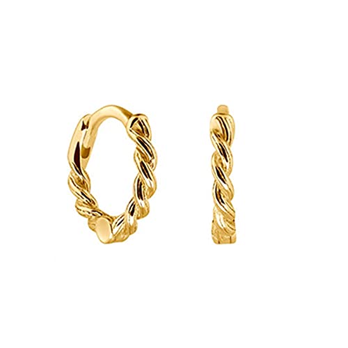 Boucles d'oreilles torsadées en métal doré pour femmes avec fermoir sécurisé