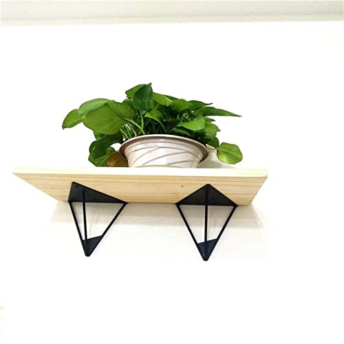 Support étagère triangulaire noir 16cm en fer avec vis pour suspension murale