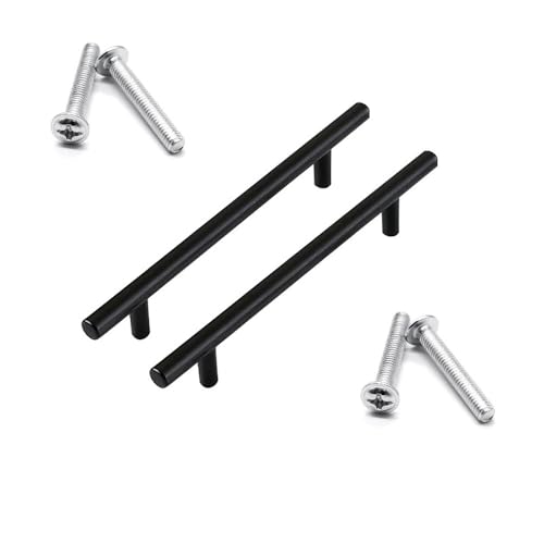 EEGAO Tiradores negros de acero inoxidable para armarios de cocina y cajones de cocina (10 unidades, centros de agujeros: 160 mm)