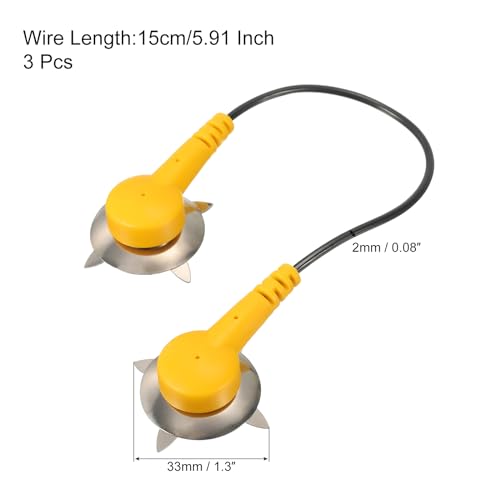 Image of MECCANIXITY ESD Grounding Cable Cord with Paw 15cm /5.91 Inch Long,Anti-Static Ground Wire Cable Clip for Eliminate Conductor Electrostatic, Pack of 3(Yellow,Black)