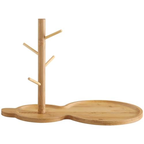 COSMEVIVI Plateau à Bijoux En Bois Massif Organisateur De Porte-clés Et Bagues Design Rustique Multifonction Pour Table D’entrée 25 Cm Élégant Et Pratique