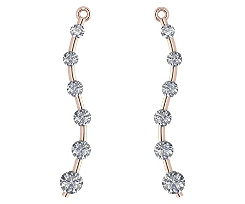 Earring Jacket for Stud Earrings in Solid 925 Sterling Silver made with Pure Brilliance Zirconia CZ
