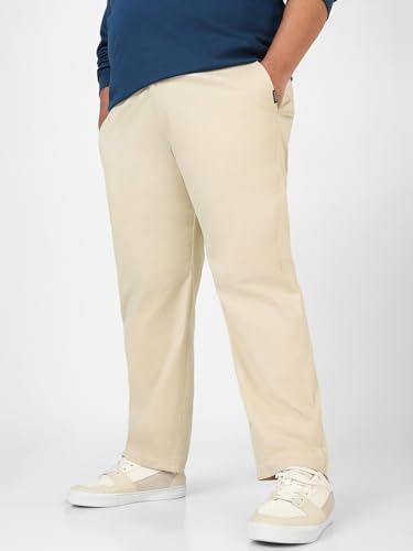 Image of Urbano Plus Men Mid Rise Cotton Regular Fit Casual Chino Pants Stretch