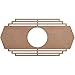 Ekena Millwork 34"W x 17"H x 9"ID x 1/4"T Chrysler Wood Fretwork Pierced Ceiling Medallion, Wood (Paint Grade)