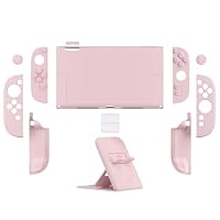 playvital Split-Schutzhülle für Switch 2, Kratzfeste Hülle, Dockbares Case, Ergonomischer Griphülle mit Klappständer & Joystick Kappen Zubehör für Nintendo Switch 2, Kirschblütenrosa – Ansicht 2