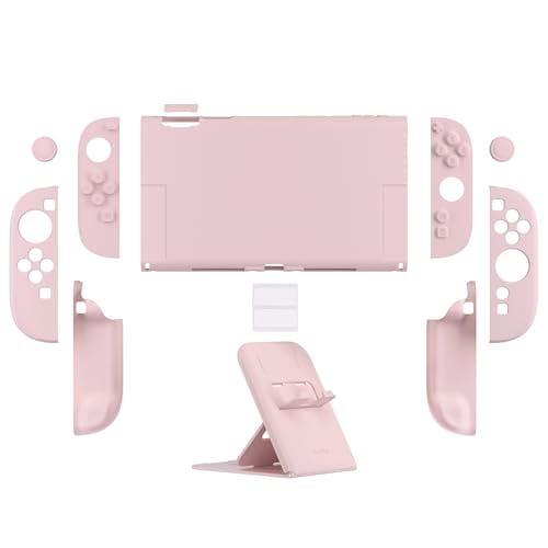 Image of PlayVital Hard Case for Nintendo Switch 2 with Extra Stand & Thumb Grip Caps | Split Design, Dockable Protective Full-Body Shell Cover for Nintendo Switch 2 | Solid Color Series, Cherry Blossoms Pink