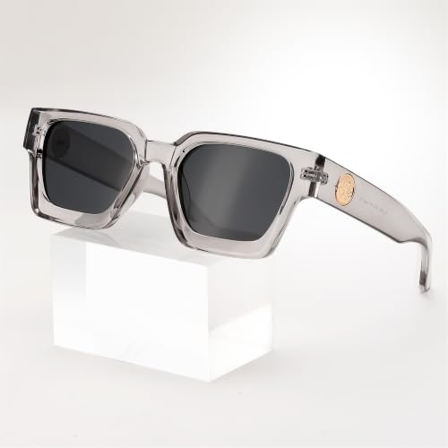 Image of FEISEDY Retro 90s Chunky Square Sunglasses for Women Men B2385