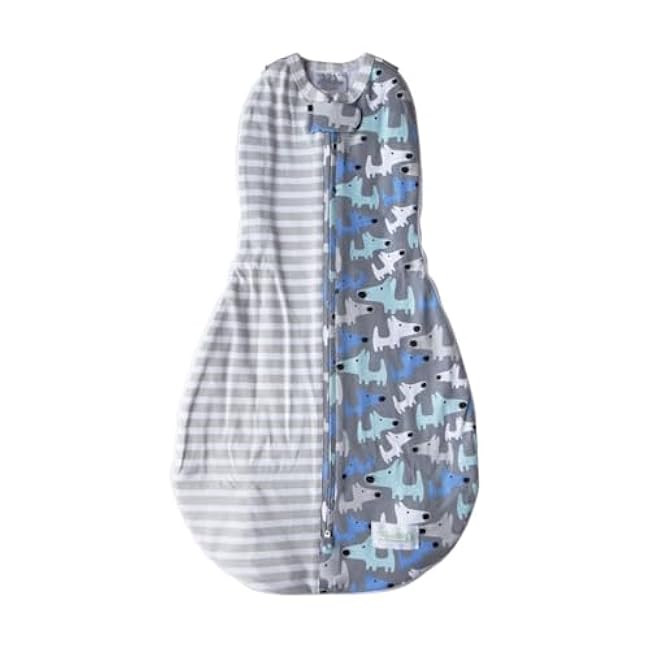 Woombie Grow with Me Baby Swaddle, Convertible Swaddle Fits 0-9 Months, Expands to Wearable Blanket for up to 18 Months, Fishy