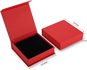 20 Pack Jewelry Gift Boxes Necklace Earring Ring Box Gift Box with Cotton Filled and Lids,Jewelry Box Gift Boxes 3.9x3.9x1.1inch (Red)