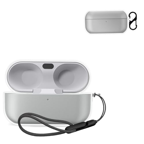 For Technics EAH-AZ100 用 ケース カバー 【NOUKAJU】 ワイヤレス イヤーホン TPU 保護ケース (カラビナ付き+ストラップ付き ) 落下防止 キズ防止 耐衝撃 装着充電可能 防水 防塵 (クリア)