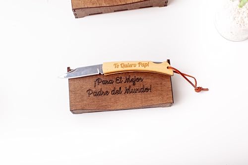 Miniatura 7 de Navaja Personalizada Grabada Con Nombre Para Hombre Regalo Original Para Padre, Abuelo O Novio Día Del Padre, Cumpleaños Y Aniversario Caja Premium Incluida Olesea
